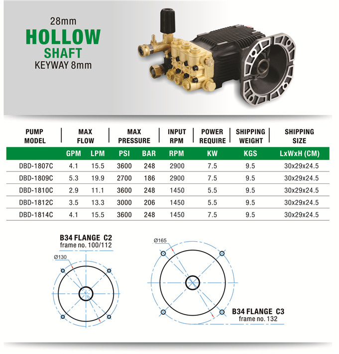 Commercial High Pressure Pump C Type Motor Direct Drive